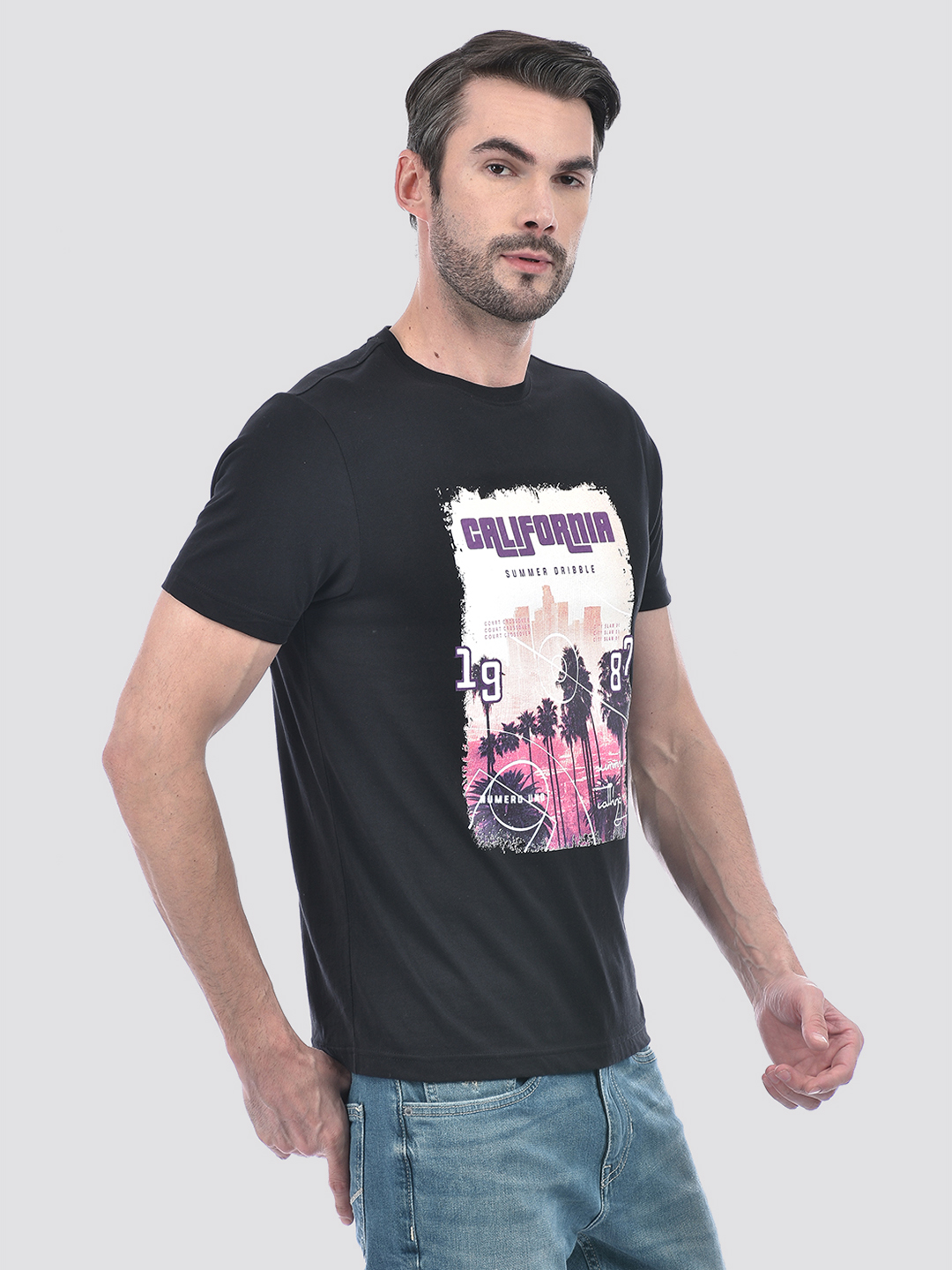 Numero Uno Men Graphic Print Black T-Shirt